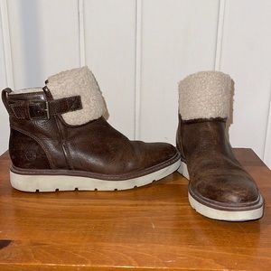 Brown Timberland Boots with Fur